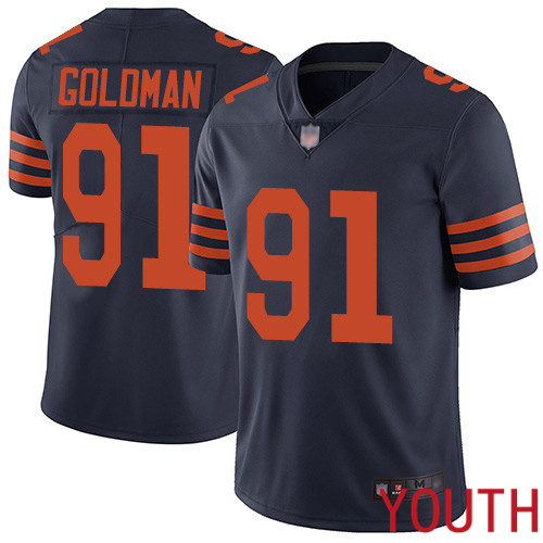 Chicago Bears Limited Navy Blue Youth Eddie Goldman Jersey NFL Football #91 Rush Vapor Untouchable->youth nfl jersey->Youth Jersey